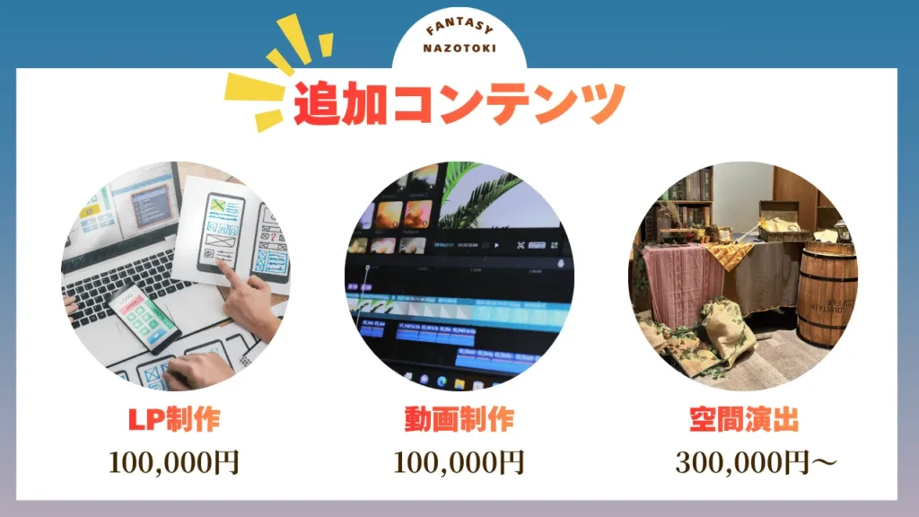 謎解きイベント_料金_追加コンテンツの解説